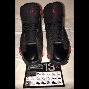 Jordan Retro 13 “Bred Black True Red “size 12.5